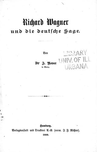 Richard Wagner und die deutsche Sage