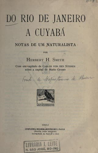 Do Rio de Janeiro a Cuyabá: notas de um naturalista