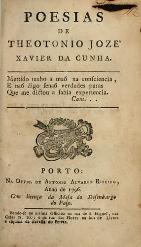 Poesias de Theotonio Jozé Xavier da Cunha.
