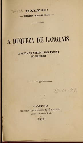 A duqueza de Langeais ...