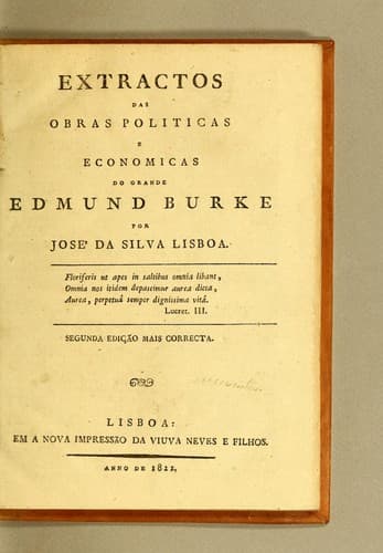 Extractos das obras politicas e economicas do grande Edmund Burke