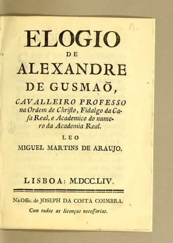Elogio de Alexandre de Gusmaõ...