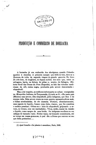 Producção e commercio de borracha