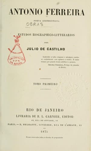 Antonio Ferreira: poeta quinhentista
