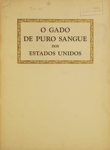Gado de puro sangre [!] dos Estudos Unidos