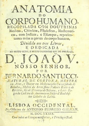 Anatomia do corpo humano: recopilada com doutrinas medicas, chimicas, filosoficas, mathematicas : com indices e estampas representantes todas as partes do corpo humano : dividida em tres livros