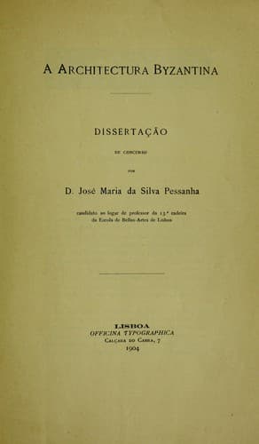 A architectura byzantina: dissertação de concurso