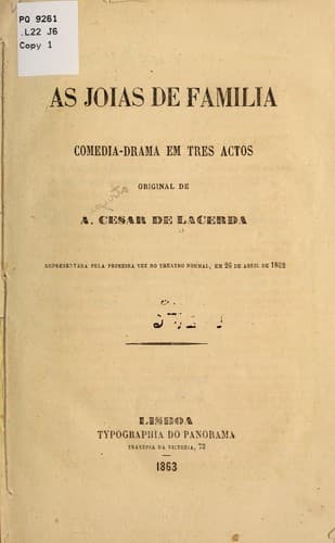 As joias de familia: comedia-drama em tres actos
