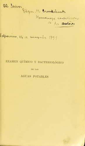 Examen químico y bacteriológico de las aguas potables