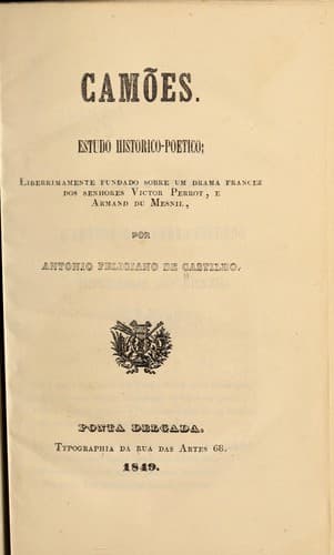 Camões.: Estudo historico-poetico