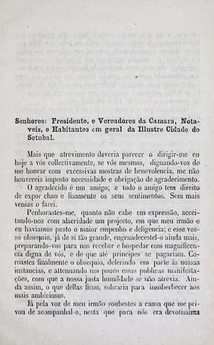 Cartas do Ex.mo Sr. Antonio Feliciano de Castilho e da Câmara Municipal de Setubal: a respeito do monumento a bocage