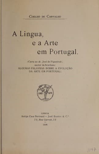 A lingua, e a arte em Portugal