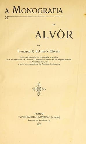 A monografia de Alvôr