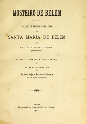 Mosteiro de Belem.: Relação da insigne e real casa de Santa Maria de Belem