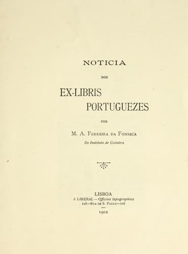 Noticia dos ex-libris portuguezes
