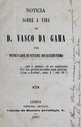 Noticia sobre a vida de D. Vasco da Gama