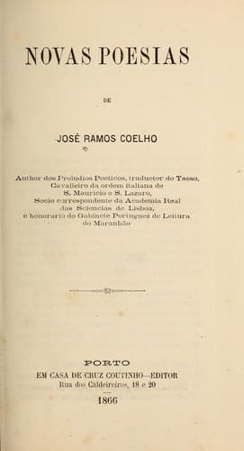 Novas poesias de José Ramos Coelho ...