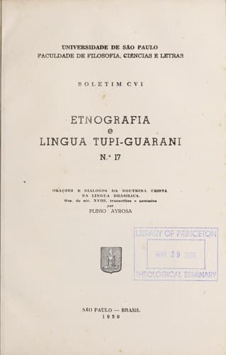 Orações e diálogos da doutrina cristã na língua brasílica. Mss. do séc. XVIII