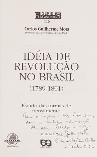 Idéia de revolução no Brasil (1789-1801): estudo das formas de pensamento