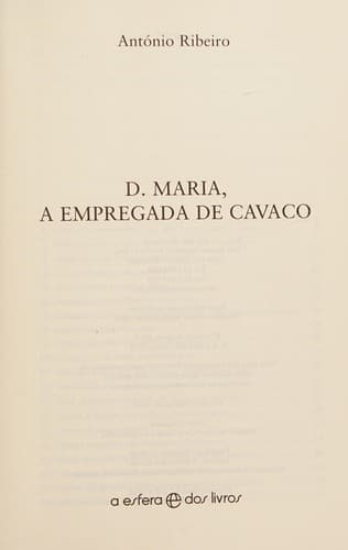 D. Maria, a empregada de Cavaco