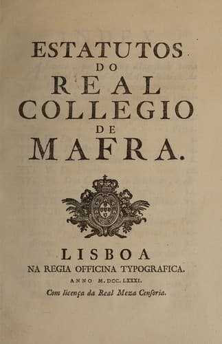 Estatutos do Real Collegio de Mafra