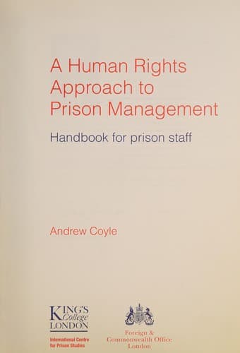 Administracao penitenciaria : uma abordagem de direitos humanos : manual para servidores penitenciarios.