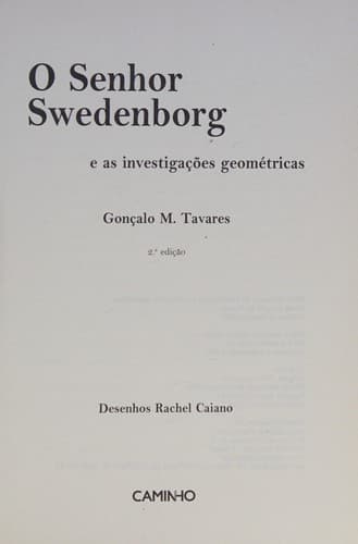 O senhor Swedenborg e as investigações geométricas