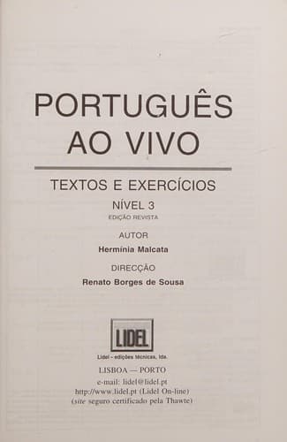 Português ao vivo: textos e exercícios : niveau 3