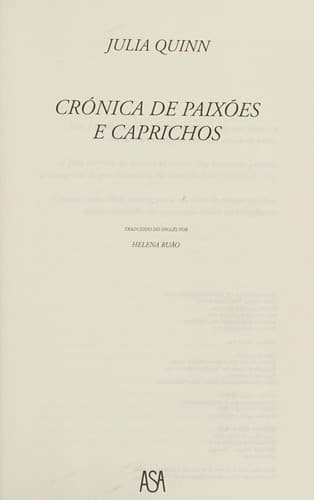 Crónica de paixões e caprichos