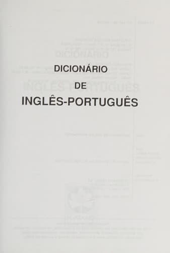 Dicionário de inglês-português.