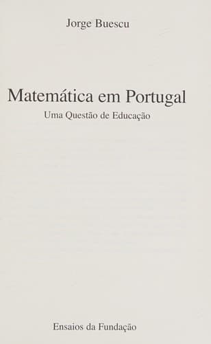 A matemática em Portugal: uma questão de educacão
