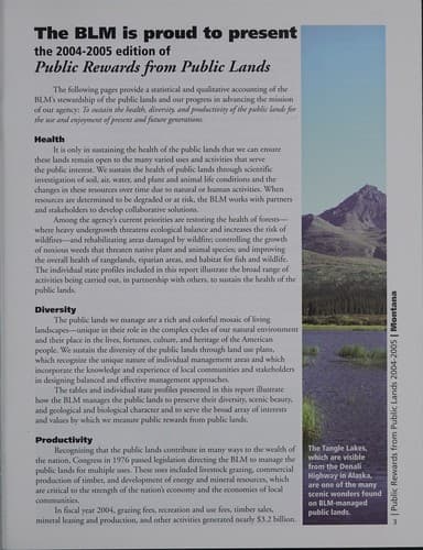 Public rewards from public lands 2004-2005: Montana