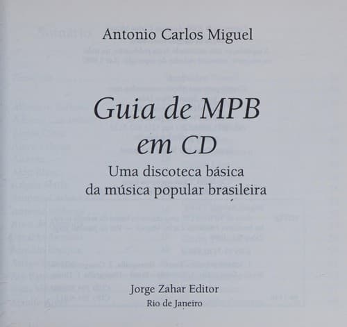 Guia de MPB em CD: uma discoteca básica da música popular brasileira