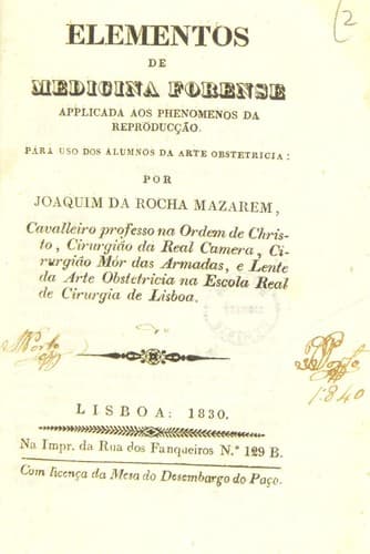 Elementos de medicina forense applicada aos phenomenos da reproduc©ʹ©Đo