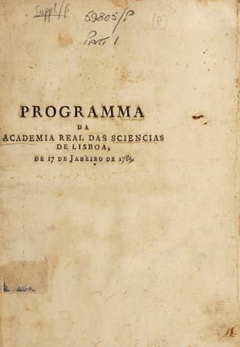 Programma ... de 17 de janeiro de 1789 [- 92. - 12 de maio de 1793]