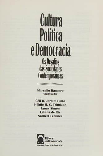 Cultura política e democracia: os desafios das sociedades contemporâneas