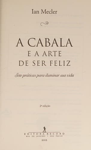 Cabala e A Arte de Ser Feliz (Em Portugues do Brasil)