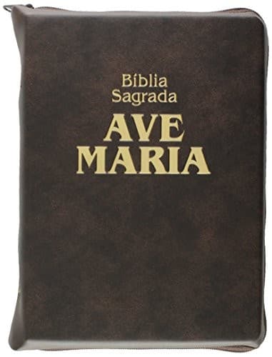 Bíblia Sagrada Ave-Maria Marrom Com Zíper