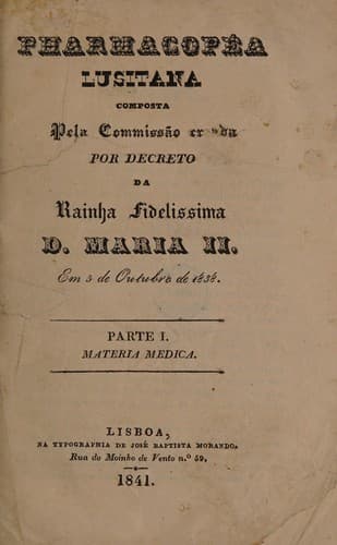 Pharmacopéa lusitana composta pela commissão creada ... em 5 de outubro de 1838