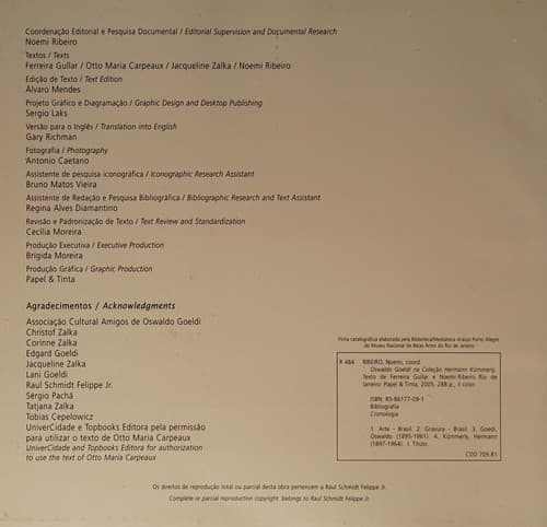 Oswaldo Goeldi na Coleção Hermann Kümmerly: Oswaldo Goeldi in the Hermann Kümmerly Collection / [editorial supervision and documental research, Noemi Ribeiro ; texts, Ferreira Gullar ... et al.].