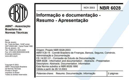 Informação e documentação - Resumo - Apresentação