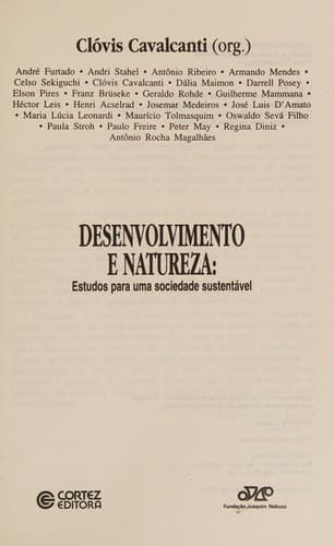 Desenvolvimento e natureza: Estudos para uma sociedade sustentavel