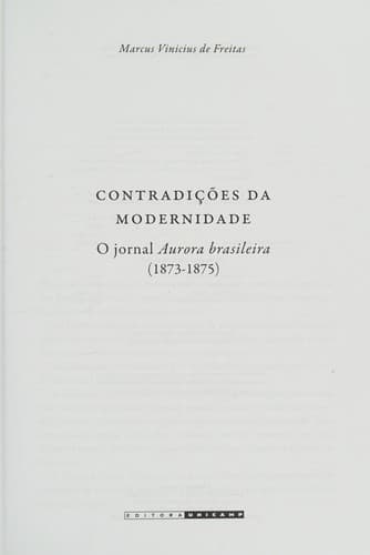 Contradições da modernidade: o jornal Aurora brasileira (1873-1875)