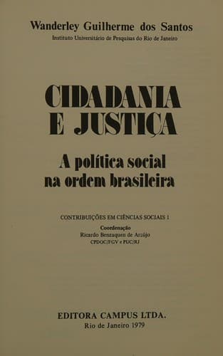 Cidadania e justiça: a política social na ordem brasileira