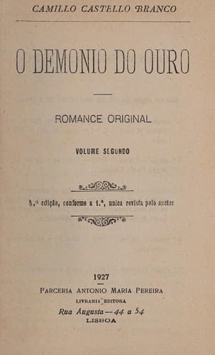 O demonio do ouro: romance original
