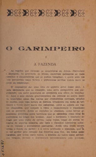 O garimpeiro, romance brasileiro