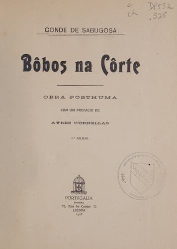 Bobos na c©þrte: obra posthuma