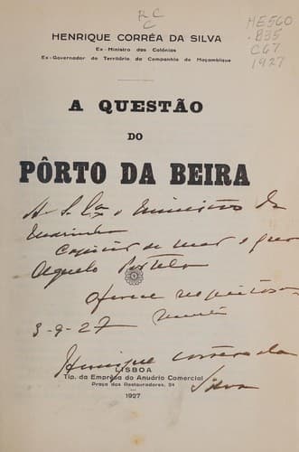 A questão do Pôrto da Beira