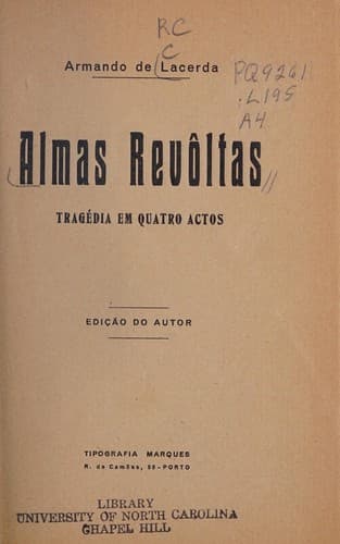 Almas rev©þltas: trag©♭dia em quatro actos