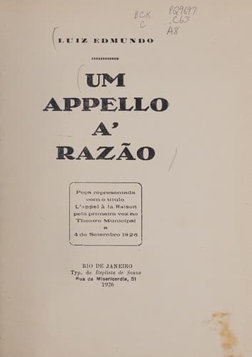 Um appello á razão.